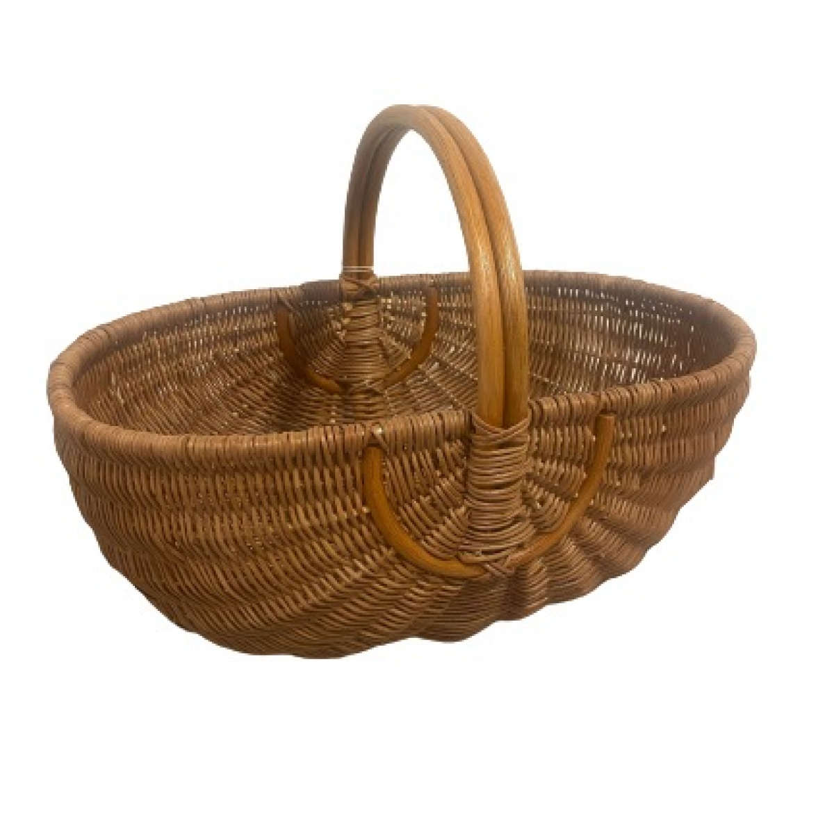 Basket on natural rattan hoops