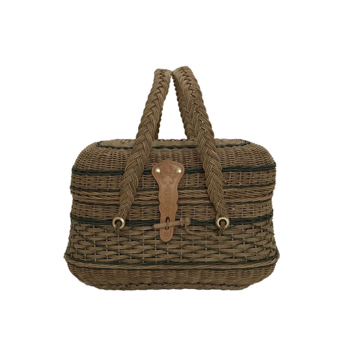 Panier rustique marron vert