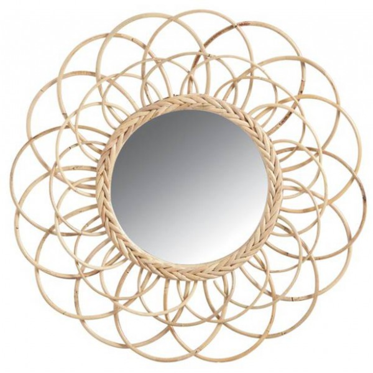 Flower Rattan Mirror