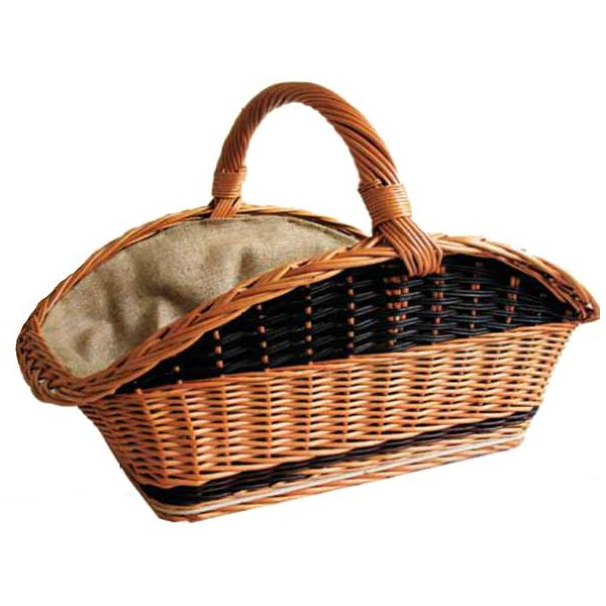 Wood basket with canvas