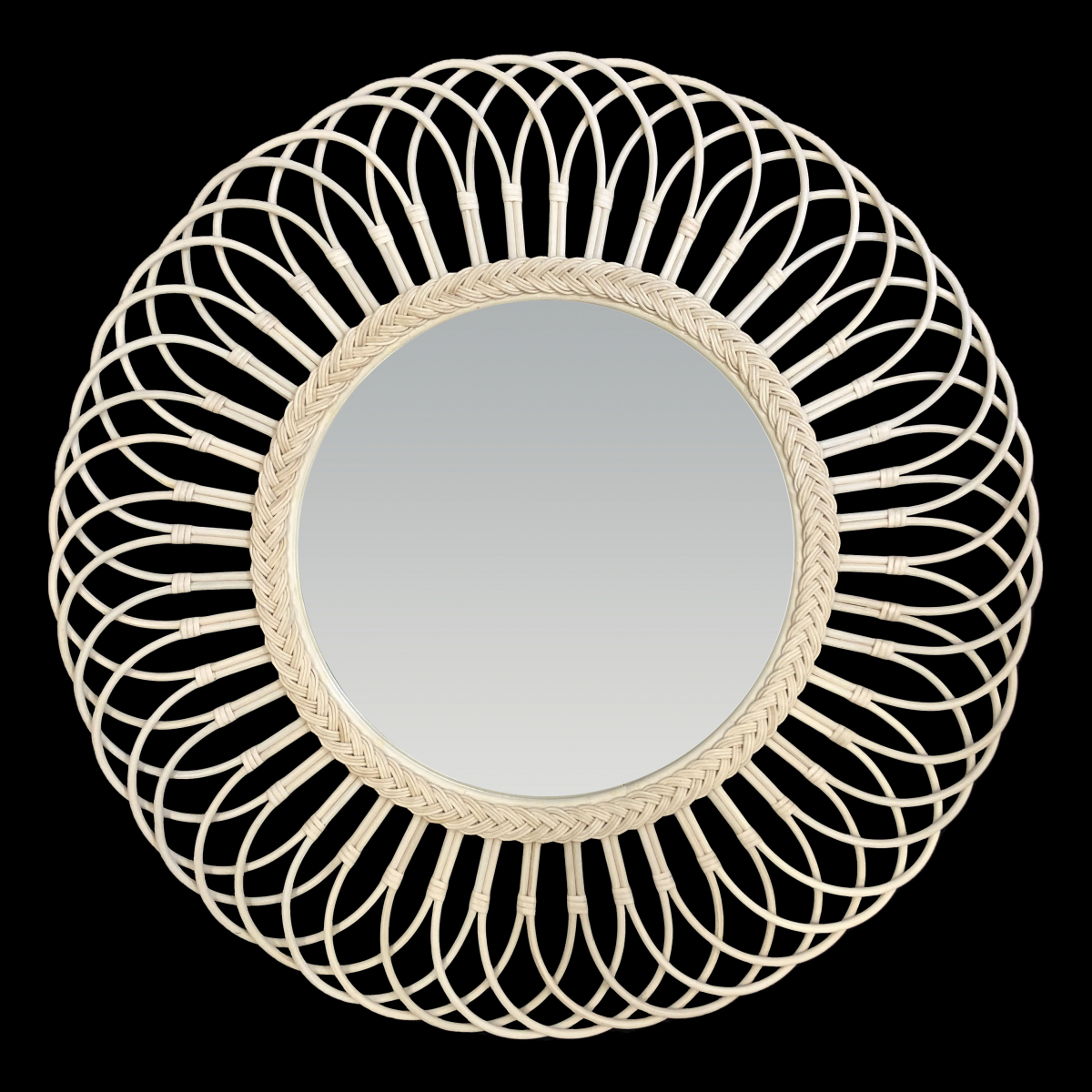 Natural rattan mirror n°8