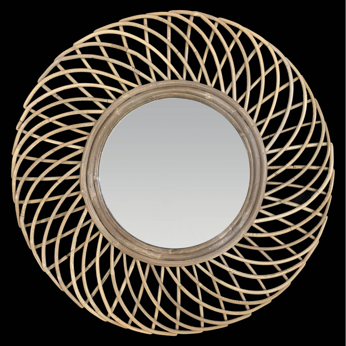 Natural rattan mirror n°12