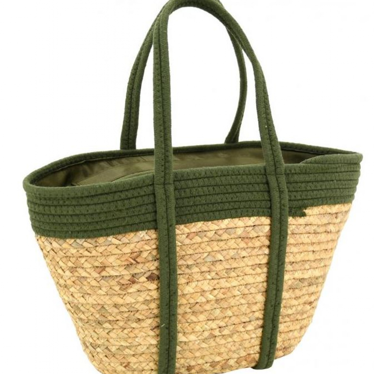 Khaki bag in natural hyacinth