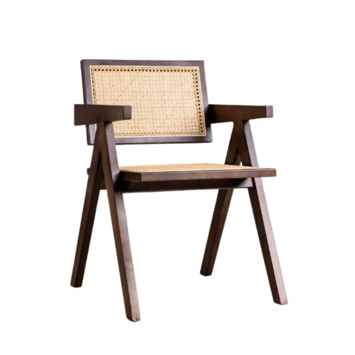 Square chair with armrests - dark