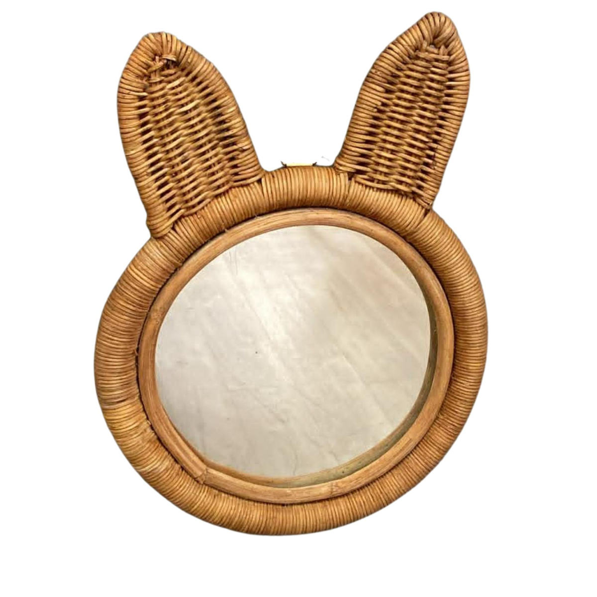 Miroir lapin pour enfant en rotin naturel