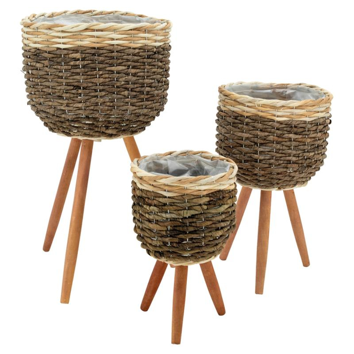 Cache-pot en abaca sur pied MM