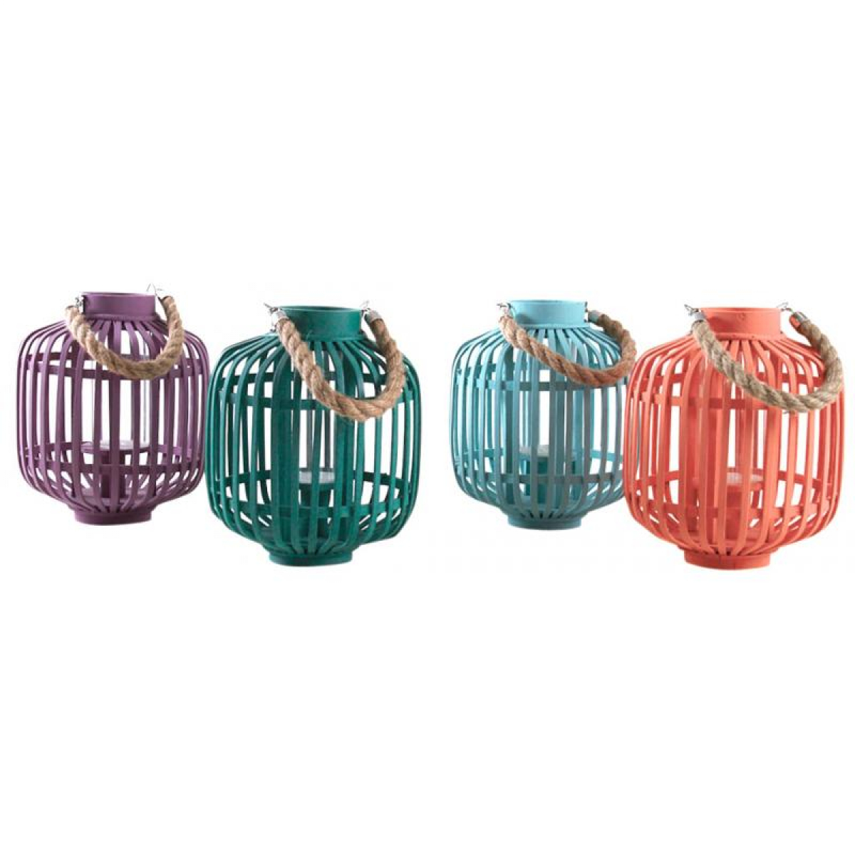 Lanterne en bambou ronde orange