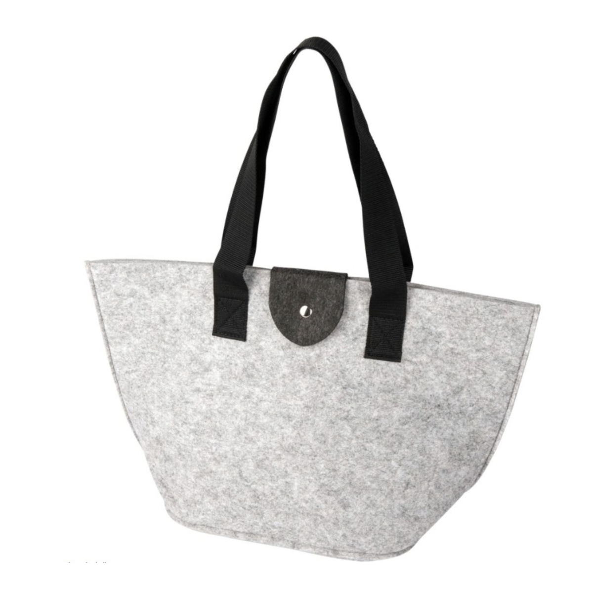 Light gray trapezoidal felt bag