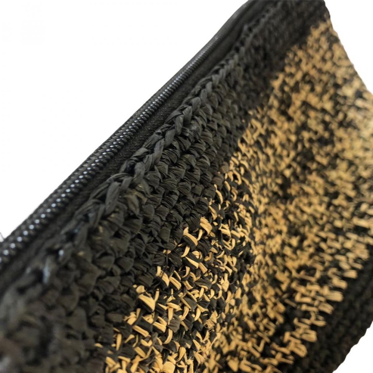 Paniers Pochette Amaia en crochet naturel et noir La boutique