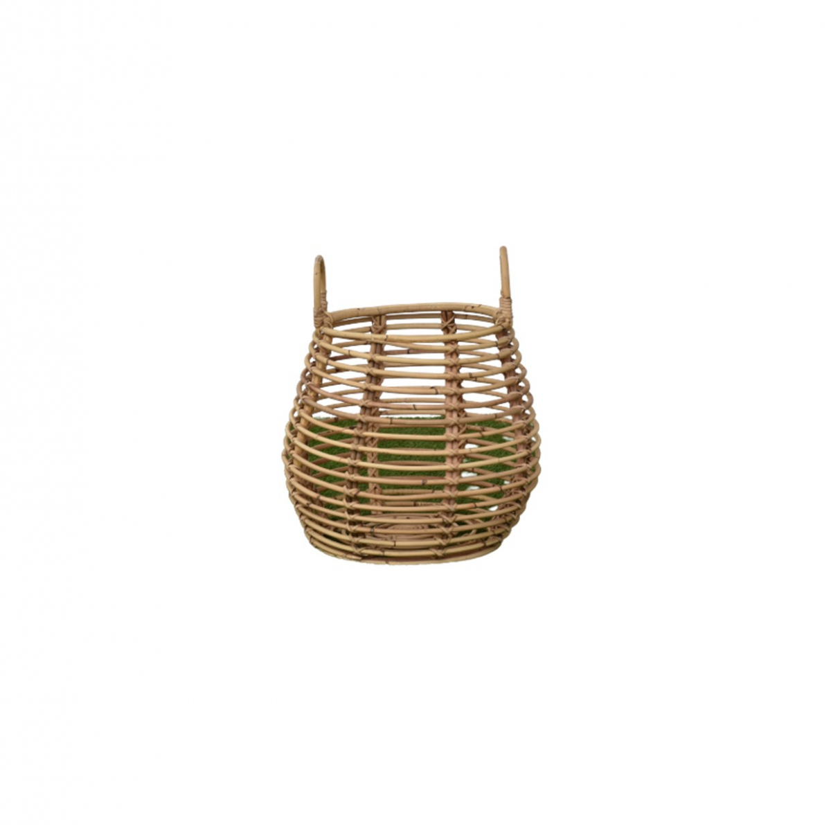 Large natural rattan openwork basket