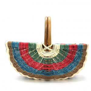 Basket on multicolored rattan hoops 1 big size