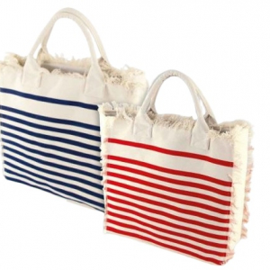 Striped cotton bag