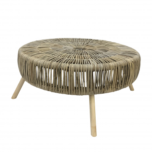 Table basse rotin naturel round stool 80 cm
