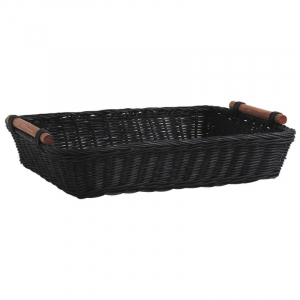 Basket - Black Rattan Manna