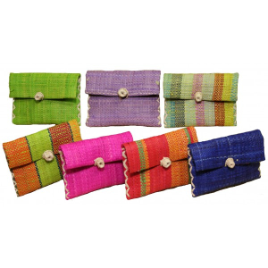 Pochette en rabane coloré PM