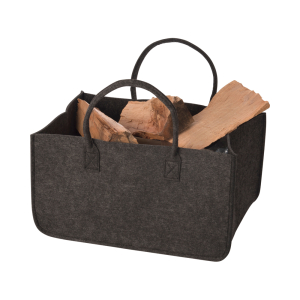 Dark grey felt bag for firewood