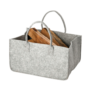 Dark grey felt bag for firewood