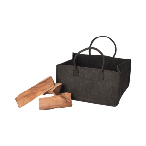 Anthracite grey felt bag for firewood