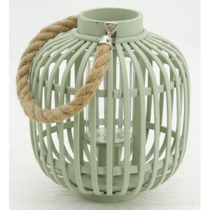 Lanterne bambou ronde couleur vert clair pastel