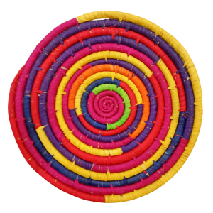 Sous-plat rond en raphia – Multicolore