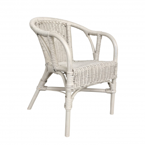 white natural rattan children's chair