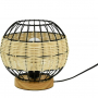 Lampe boule en rotin naturel