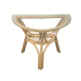 Console moelle en rotin brut avec verre