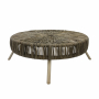 Table basse rotin naturel round stool 100 cm
