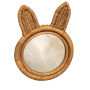 Miroir lapin pour enfant en rotin naturel