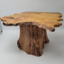 Table basse en loupe de peuplier