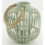 Round bamboo lantern in light pastel green