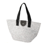Light gray trapezoidal felt bag