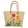 Multicolor Floral Tote Bag in Raffia
