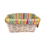 Panière en tissu rayé - blanche