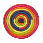 Multicolored raffia trivet.